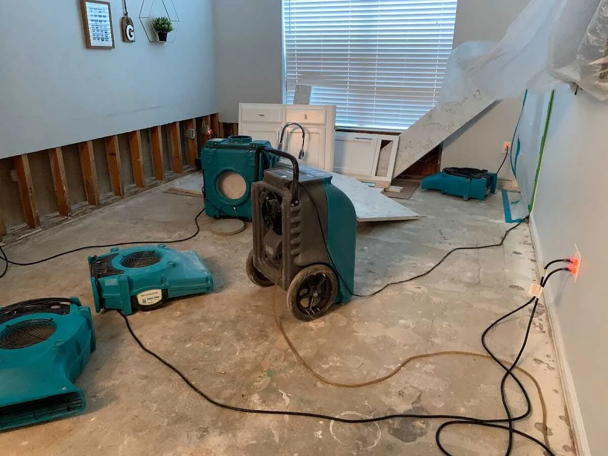 Dehumidifier in flood-cut room for Water Extraction & Removal in Redlands